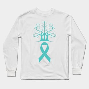 Ovarian Cancer Awareness Teal Ribbon Sisters Tree Of Life Long Sleeve T-Shirt